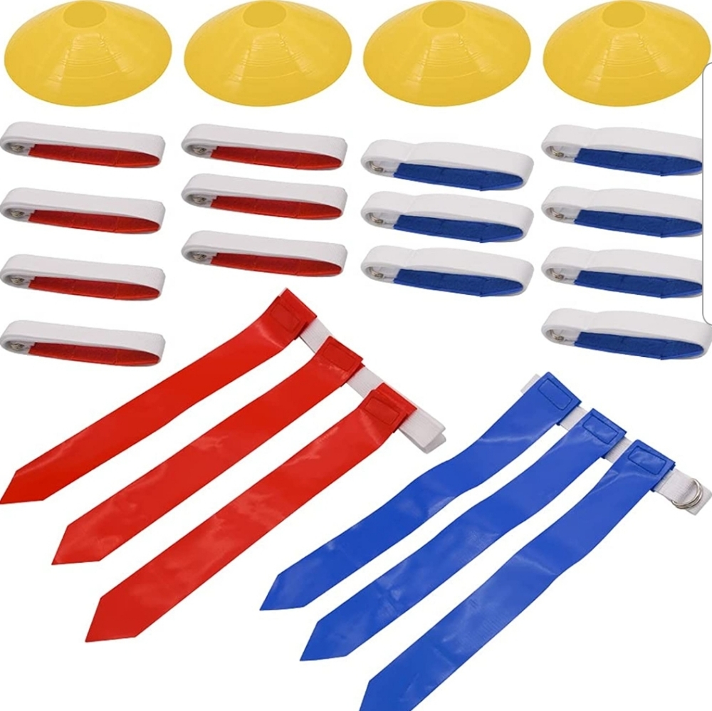 Flag Football Set, 14 Player Flag Football Belts and Flags with cones set